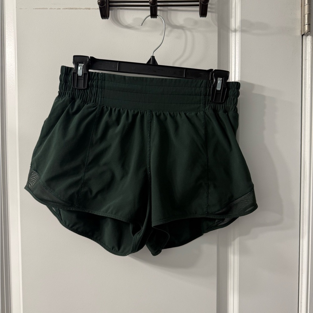 Lululemon Forest (legacy” Green Hotty Hot Shorts size 6